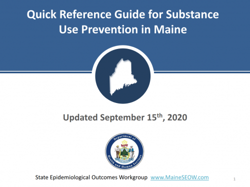 Quick Reference Guide for Substance Use Prevention in Maine